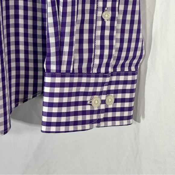 SOLD Croft & Barrow Easy Care Dress Shirt Purple Plaid 17 36/37 Classic Fit - Picture 3 of 4